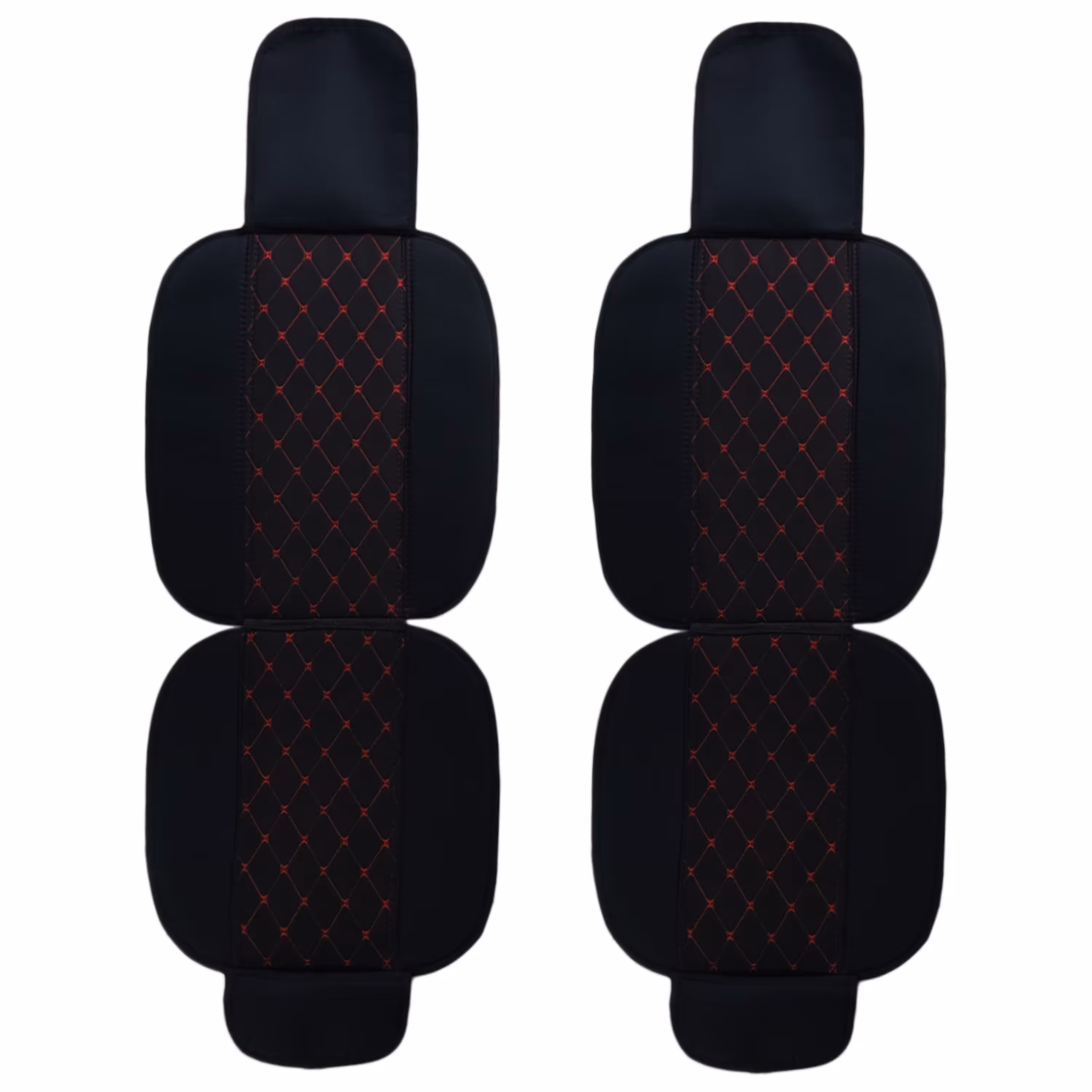 پشتی صندلی MMP مجموعه دو عددی مشکی طرح اسکاچ نخ قرمز