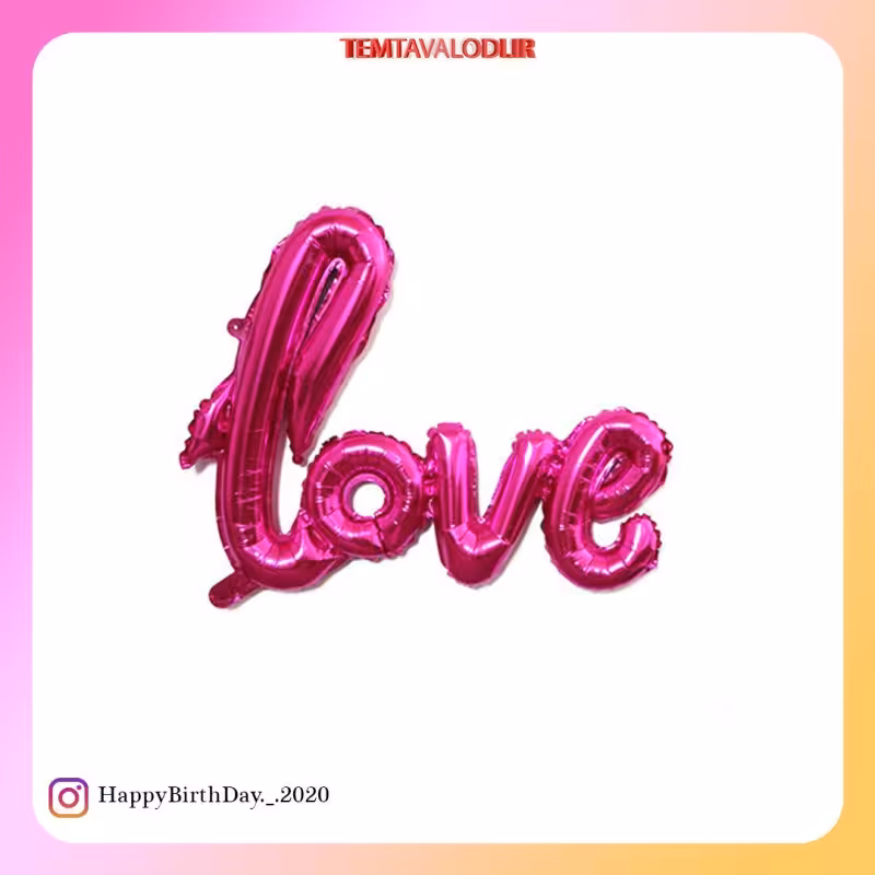 بادکنک فویلی لاو چسبیده بنفش