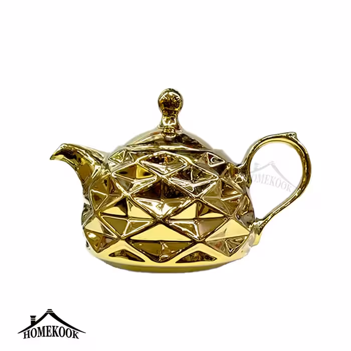 قوری چینی طلایی طرح آناناسی