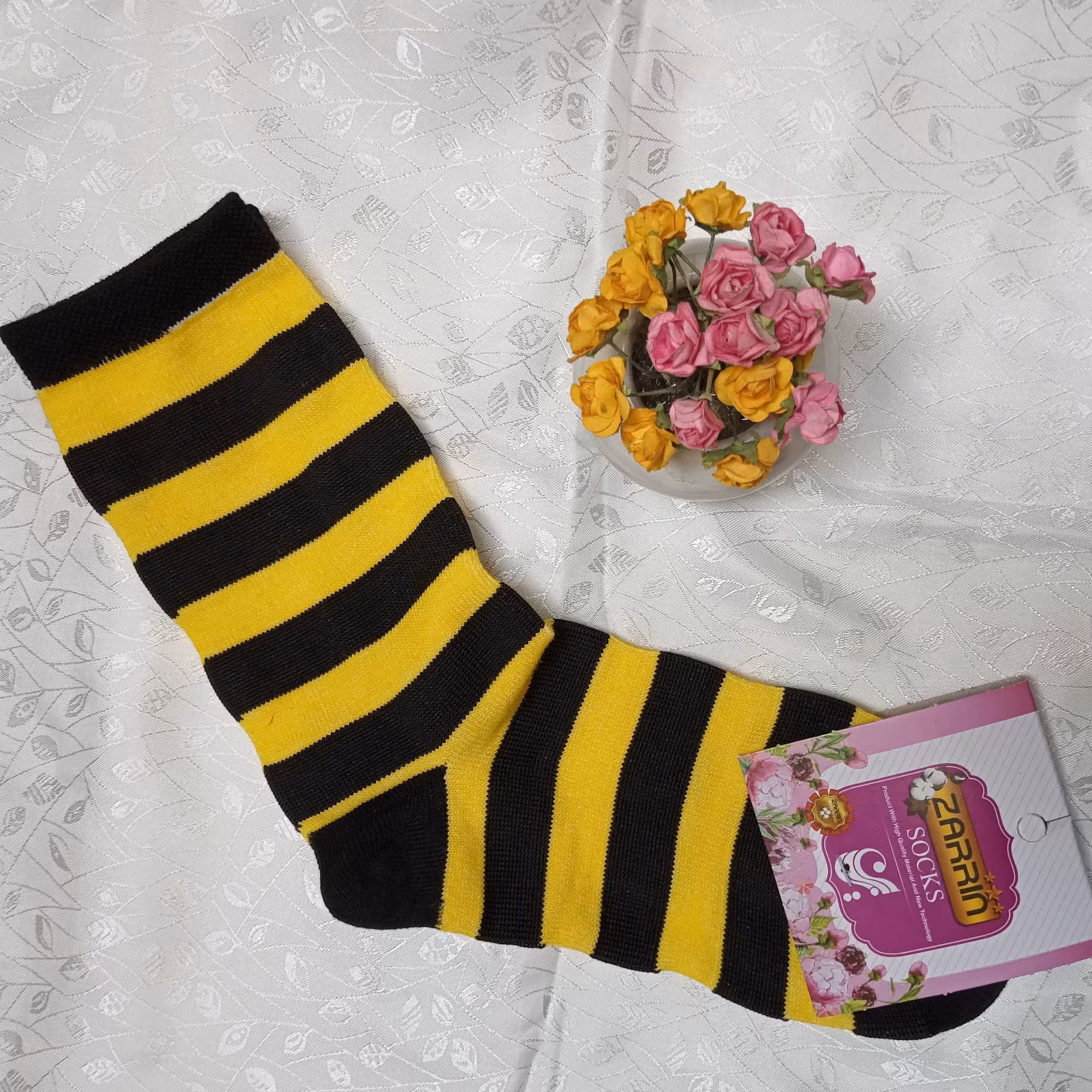 جوراب نیمساق فانتزی طرح زنبوری