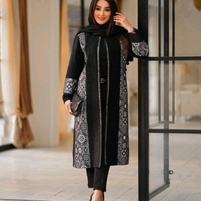 مانتو مجلسی مزونی بلند مدل اطلس(موجودی سوال شود)