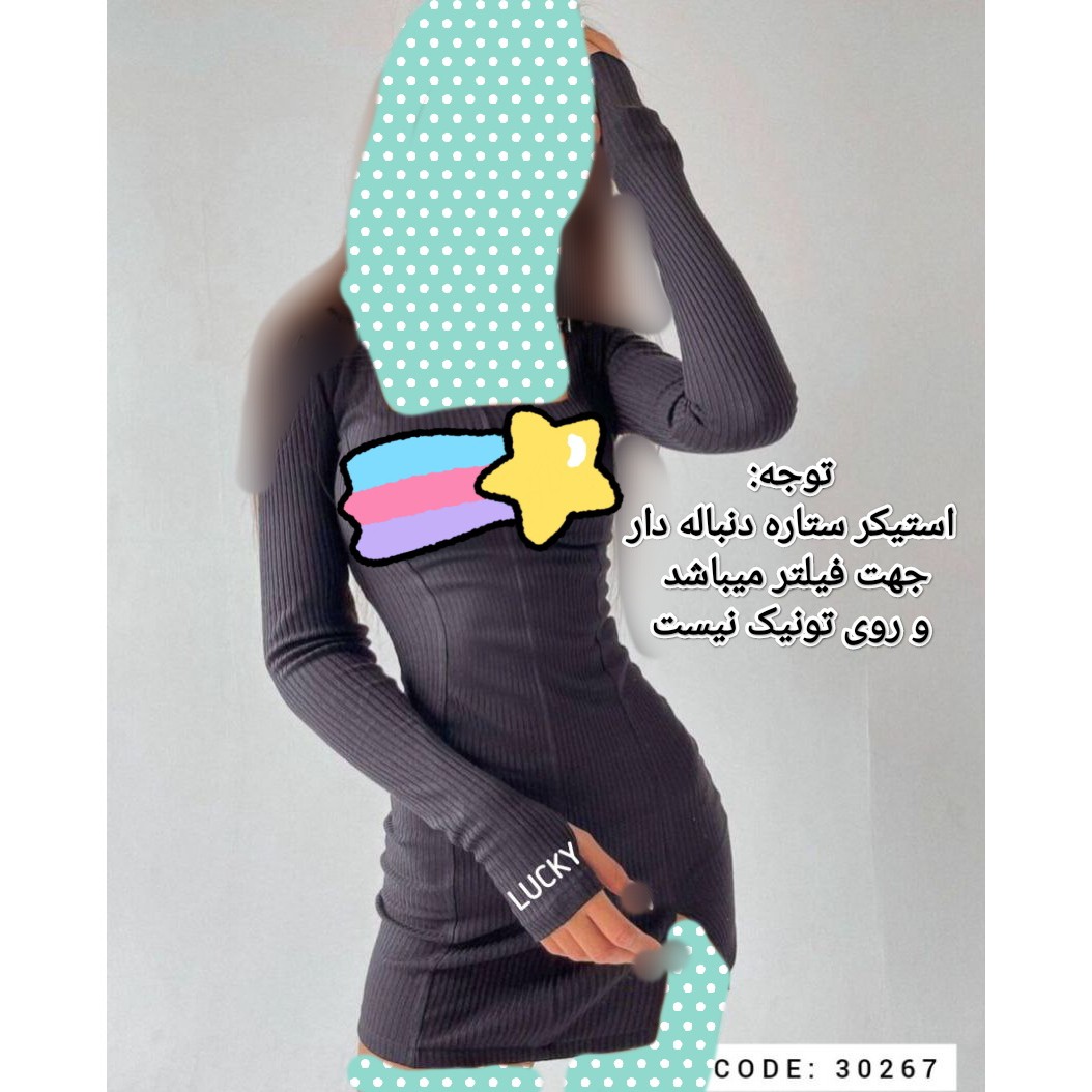 30267 تونیک پیراهن کوتاه فینگری جذاب یقه خشتی کبریتی عالی فری 36 تا 42 تن شیک