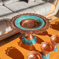 شیرینی خوری لبه شبکه فیروزه کوبی قطر 35 سانت برند گوهر