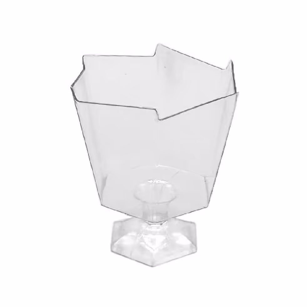 لیوان دسری ژله طرح 6 گوش پایه دار(بسته 10 عددی)