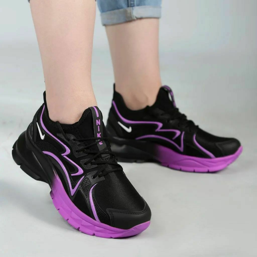 کتونی نایک پختی زنانه دخترانه کفش اسپرت اسپورت لژدار نایکی پانو NIKE سفید مشکی بندی لژ دار شیک طبی سبک راحت راحتی