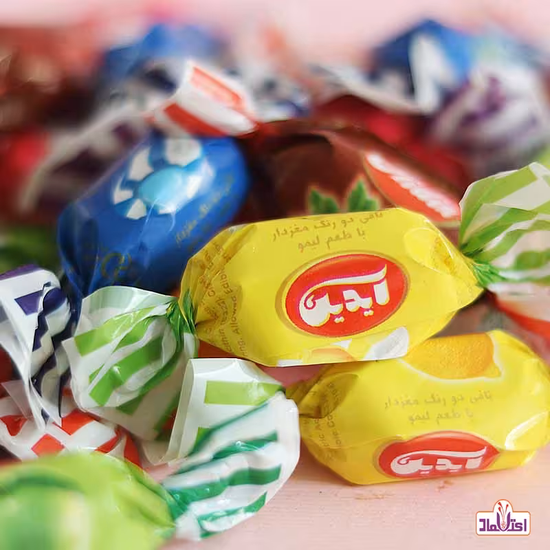 تافی دورنگ میوه ای 100 گرمی آیدین