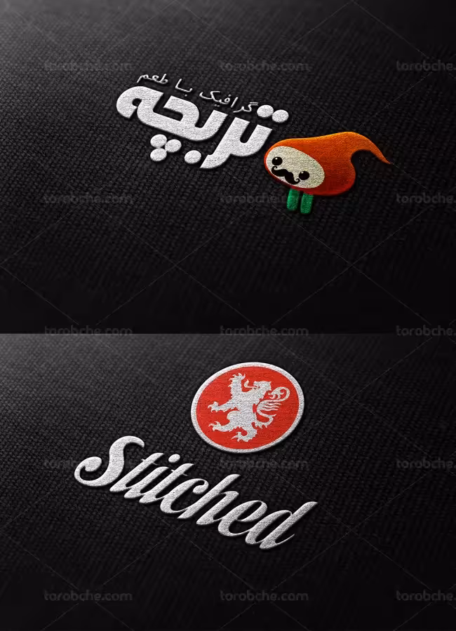 موکاپ لوگوی دوخته شده روی پارچه کتان - گرافیک با طعم تربچه