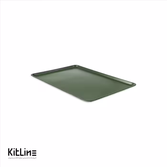 سینی فر 40×60 سانتیمتری آلومینیومی روکش تفلونی سبز دور مفتولی