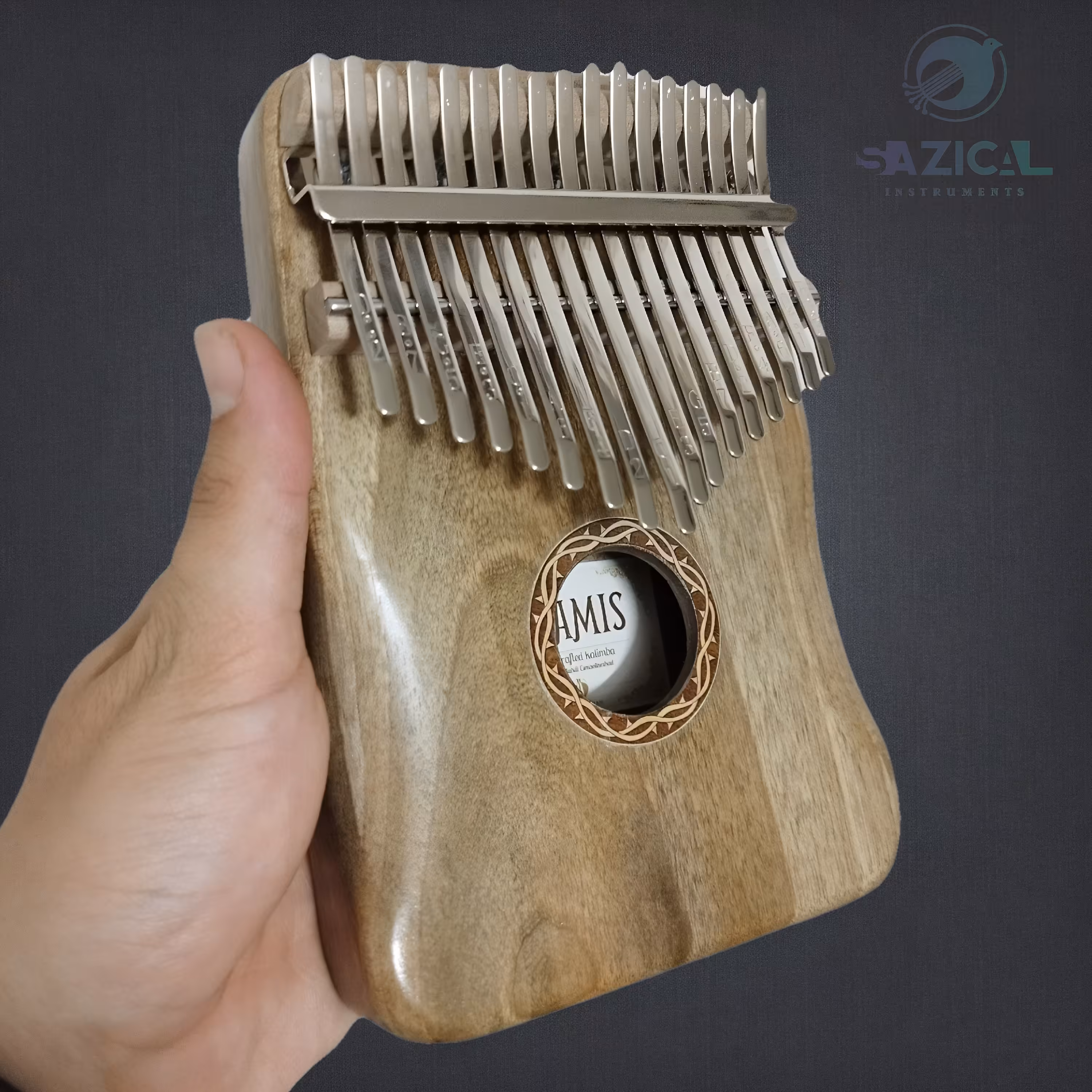 کالیمبا حرفه ای آرامیس ، چوب گردو با طرح و رنگ طبیعی و ارسال رایگان (مناسب هدیه)