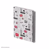 دفتر فنری 100برگ جلدسخت وزیری فانتزی الیپون کد 242