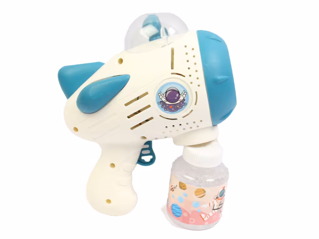 تفنگ حباب ساز چراغ دار و موزیکال طرح سفینه فضایی اسباب بازی