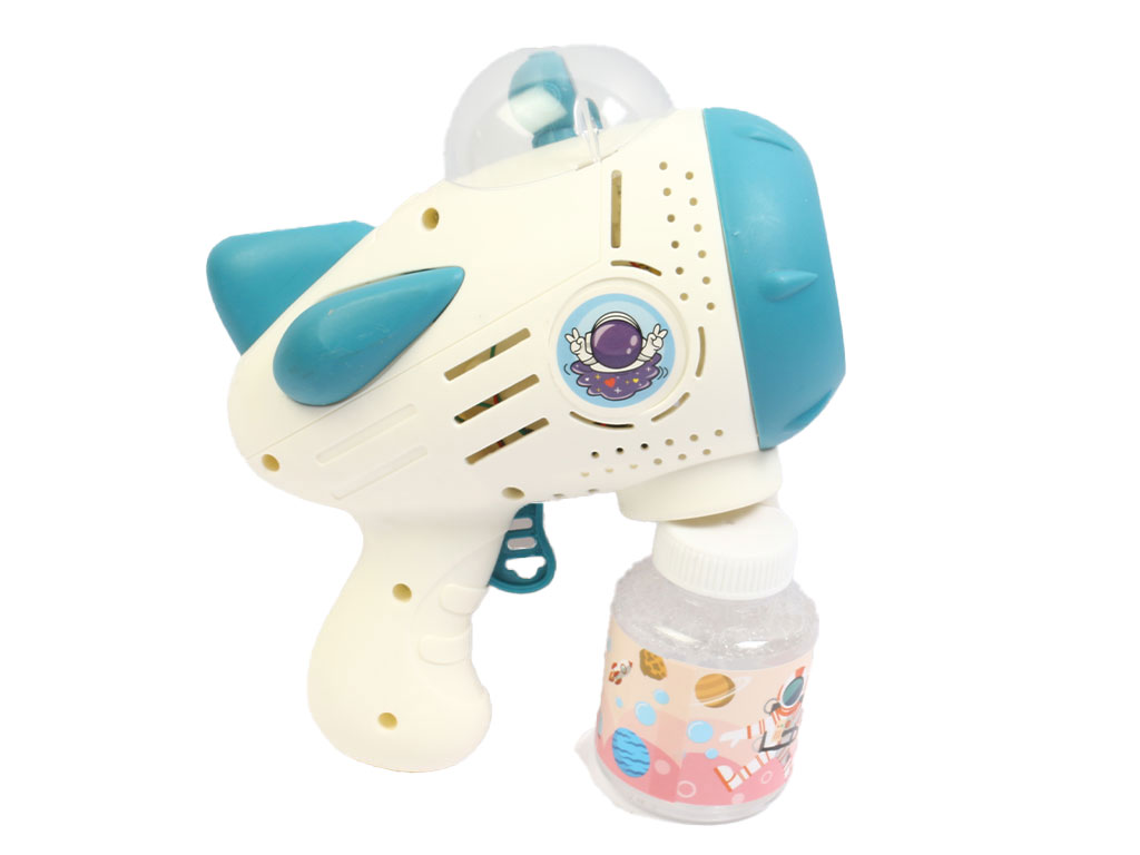 تفنگ حباب ساز چراغ دار و موزیکال طرح سفینه فضایی اسباب بازی