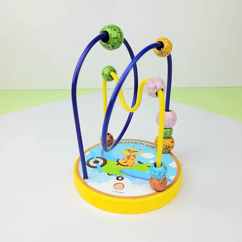 اسباب بازی میله و مهرهی چوبی مدل هواپیما زرافه کد P/0198/C