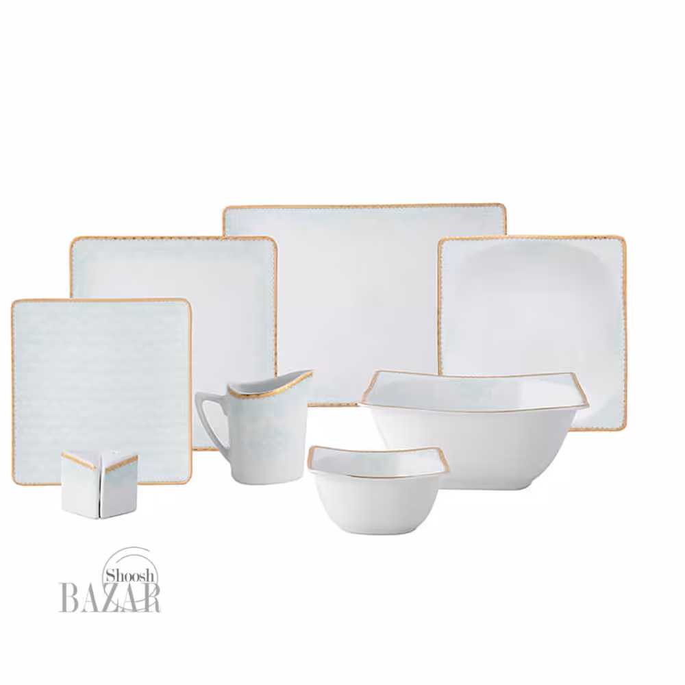 سرویس 30 پارچه چینی پردیس طرح آلیس فیروزه ای 6 نفره