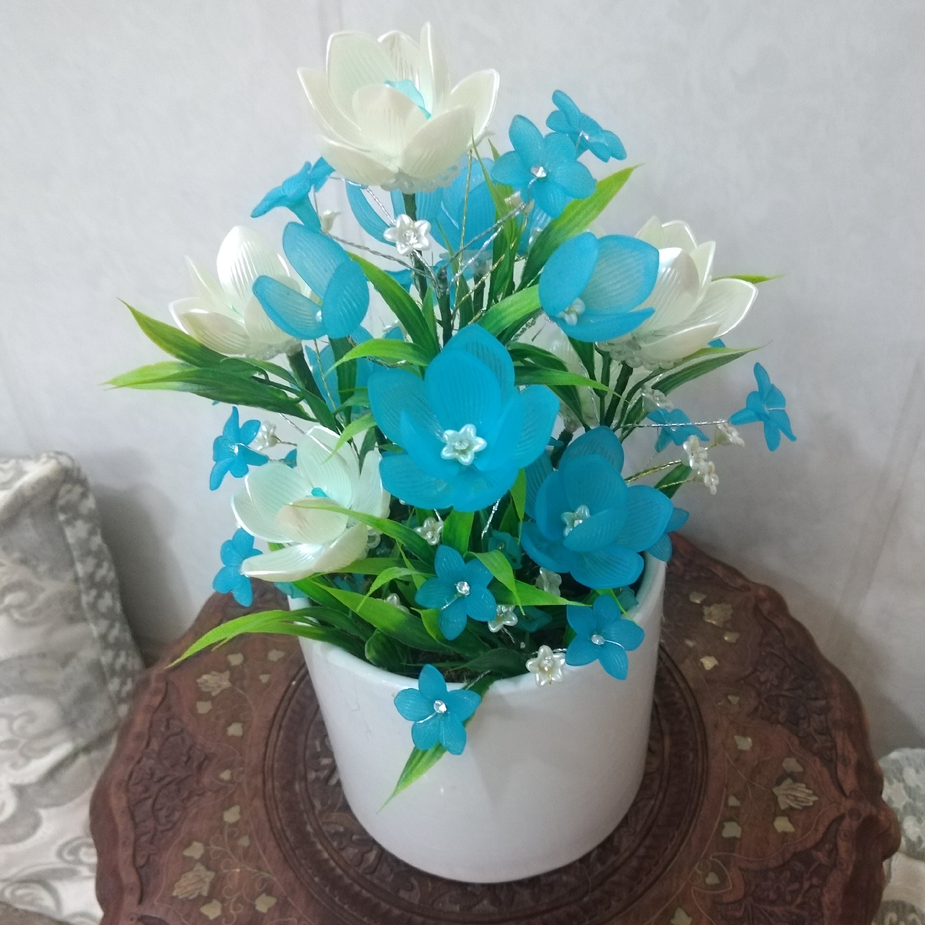 گلدان گل کریستال گل رز