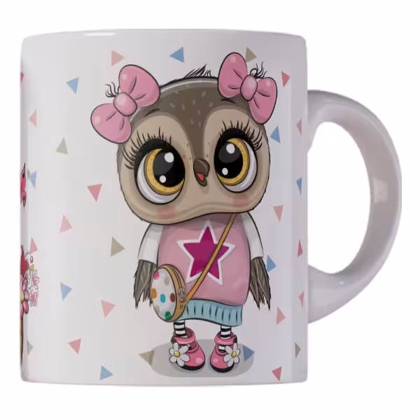 ماگ سفید سرامیکی طرح جغد کد 4798