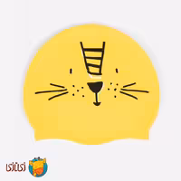 کلاه شنا سیلیکونی نابایجی مدل Lion رنگ زرد