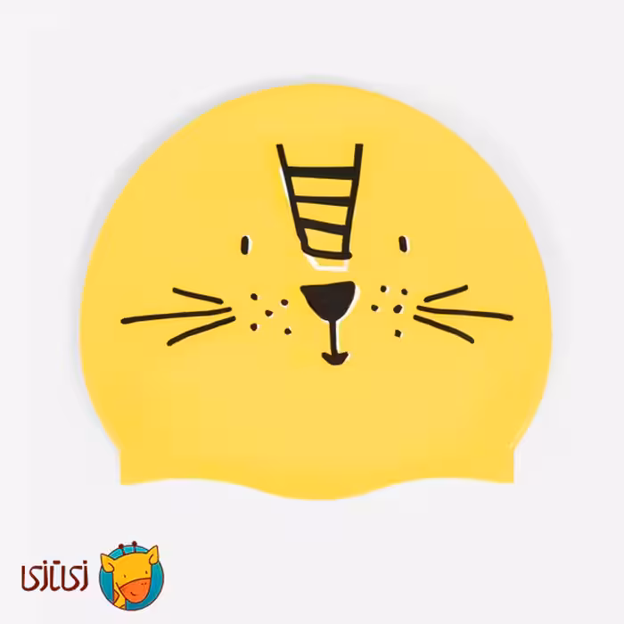 کلاه شنا سیلیکونی نابایجی مدل Lion رنگ زرد