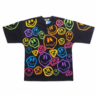 تیشرت استیکرها دخترانه پسرانه  سفید،مشکی پنبه طرح استیکرهای سایز55،60 مناسب 7تا11 سال برندrashenدرpikmode