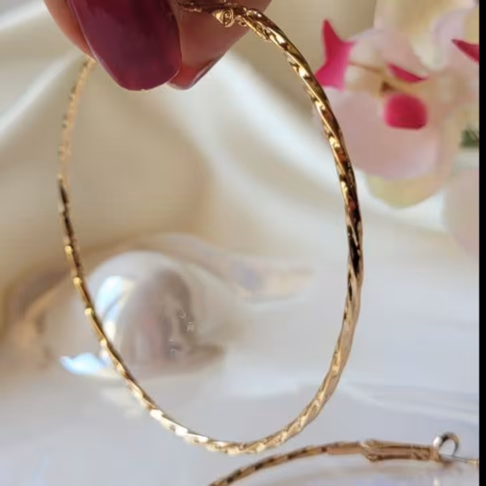 گوشواره حلقه ای بزرگ شیک ورنگ ثابت ضدحساسیت