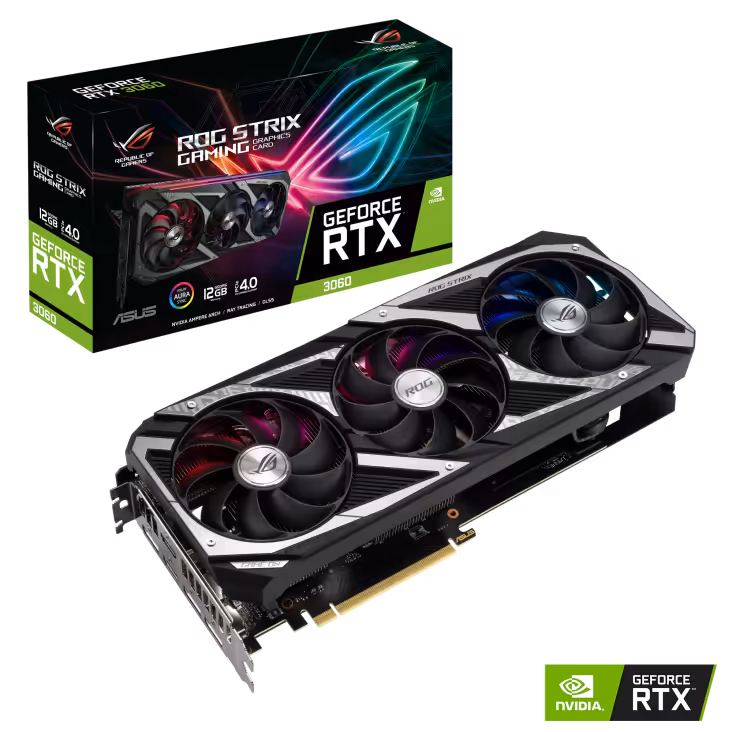 کارت گرافیک  ایسوس مدل ROG-STRIX-RTX3060-12G-V2-GAMING حافظه 12 گیگابایت