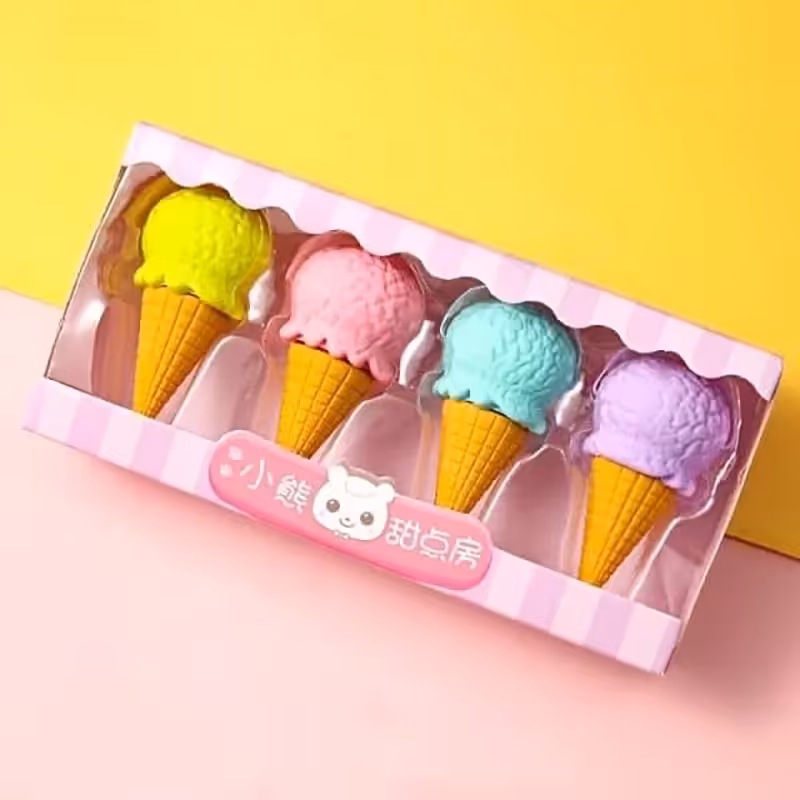 پاک کن فانتزی مدل بستنی قیفی 4 عددی کد 5342A