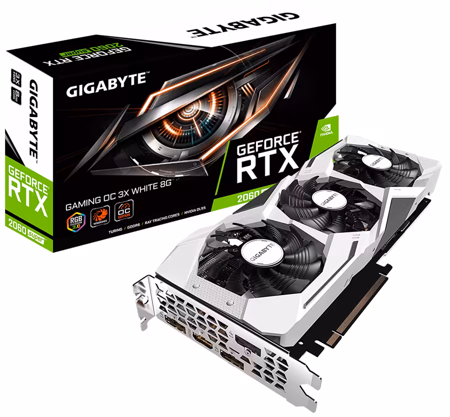 کارت گرافیک گیگابایت مدل GeForce RTX 2060 SUPER GAMING OC 3X WHITE با حافظه 8 گیگابایت