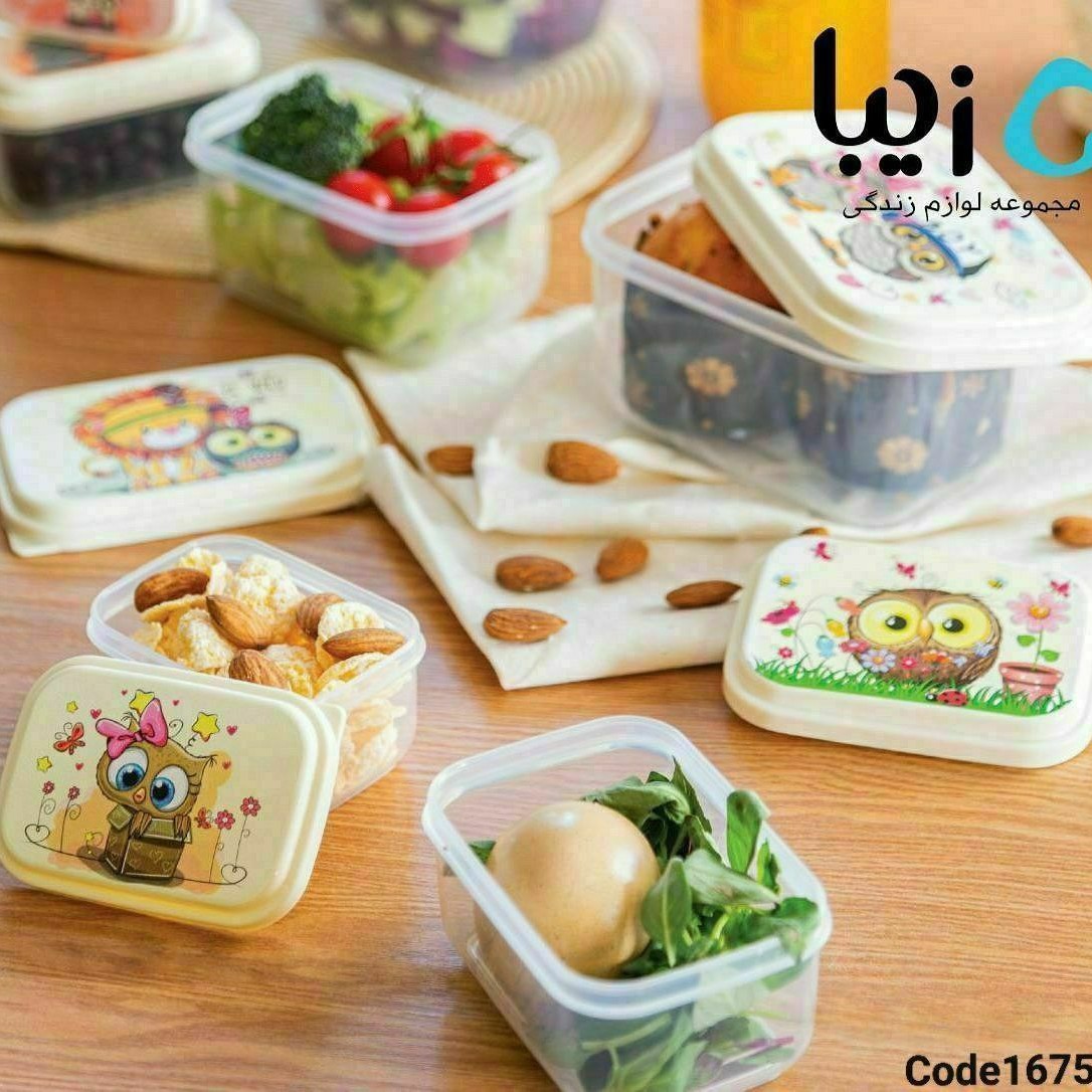 ست ظرف غذا 4 تکه مستطیل کوچک
