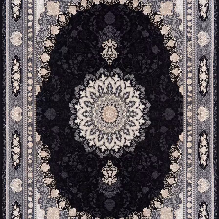 فرش  اکرلیک  9 متری 700 شانه طرح آنیسا رنگ سرمه ای کد N300