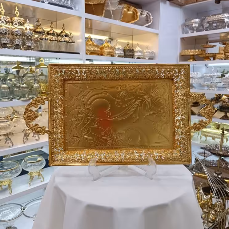 سینی پذیرایی پیوتر پایه دار با کیفیت عالی ودرجه یک 