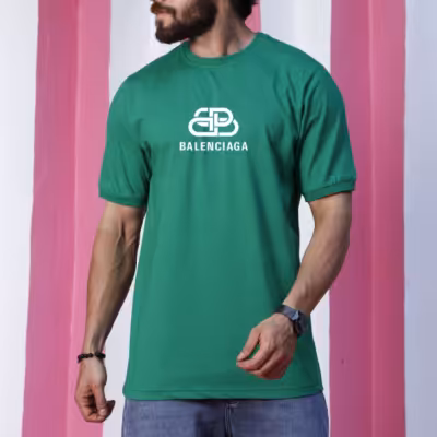 تیشرت مردانه رنگ سبز برند Balenciaga آستین کش