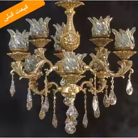 لوستر شش شاخه 9 شعله دو طبقه مدل ارامیس ابکاری انتیک خرید از تولیدی