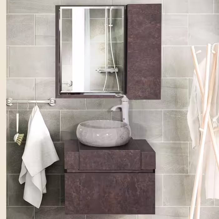 روشویی کابینتی دکومکور مدل لاوین تمام پی وی سی ضد آب 40در60 به همراه آینه و باکس ارسال به سراسر ایران
