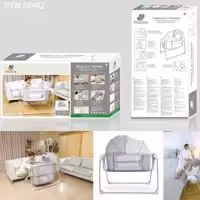 تخت کنار مادر گهواره برقی شو ماستلا 4 کاره جدید  mastela 4in1