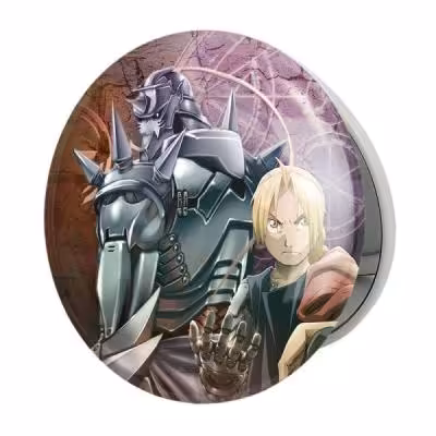 آینه جیبی خندالو طرح ادوارد و آلفونس انیمه کیمیاگر تمام فلزی مدل تاشو کد 12666