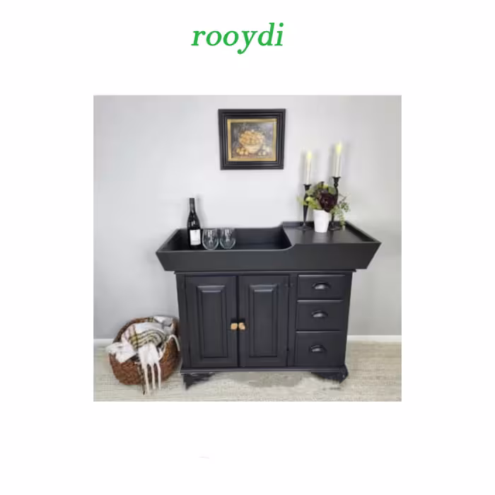 کنسول کنارسالنی با طرحی خاص و متفاوت رنگ مشکی جنس ام دی اف