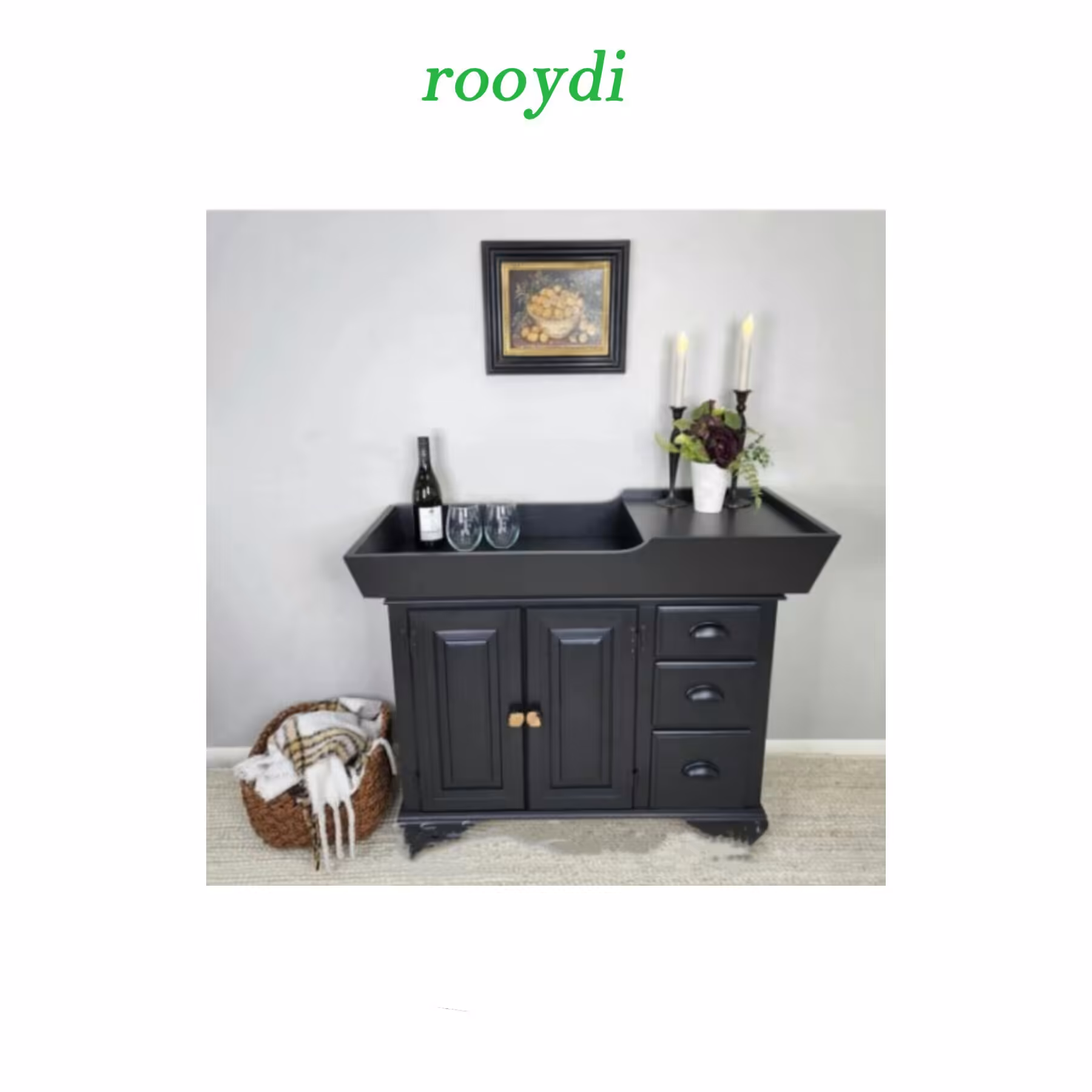 کنسول کنارسالنی با طرحی خاص و متفاوت رنگ مشکی جنس ام دی اف