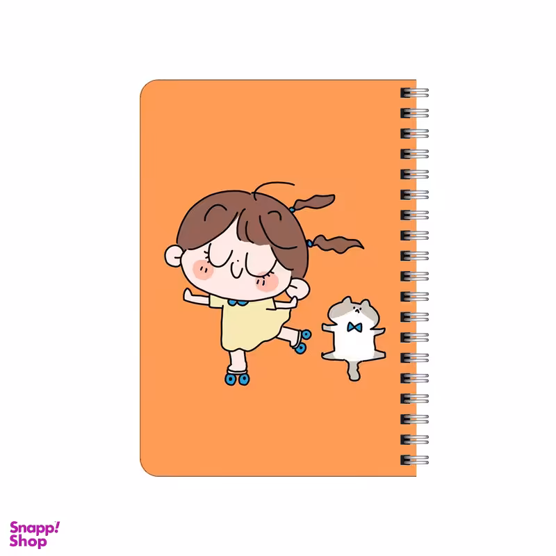دفترچه یادداشت بامبیلیپ مدل چوبی طرح دختر و گربه اسکیت سوار کد 1799315