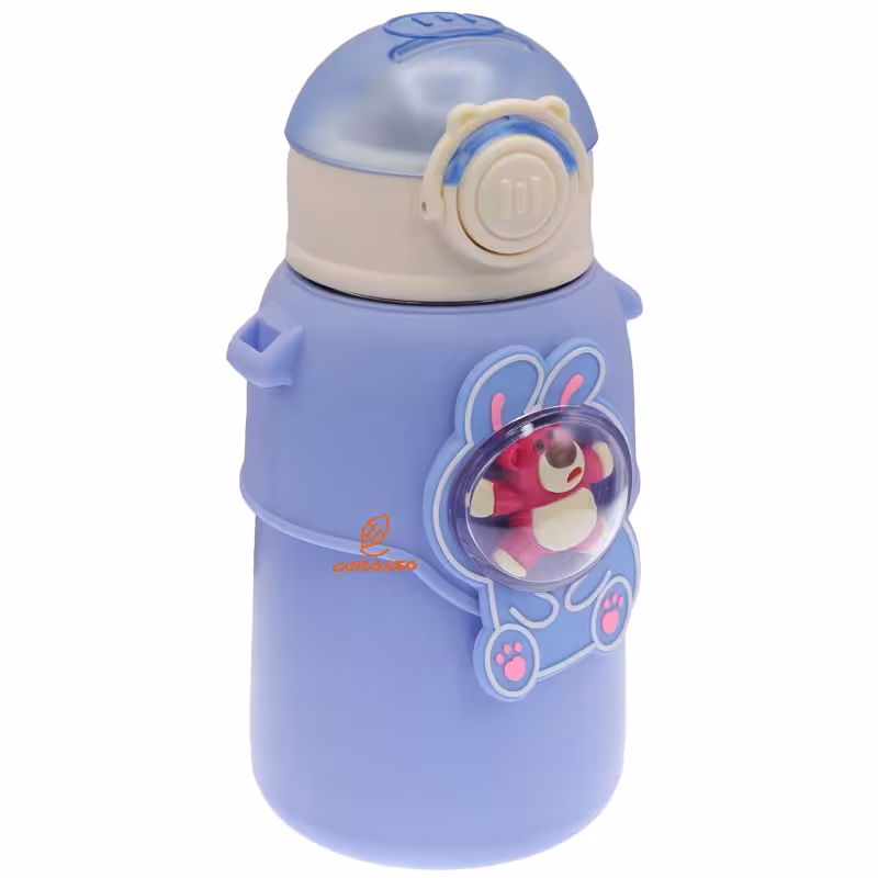 فلاسک فانتزی 600 میل کد AX013 آبی طرح خرس