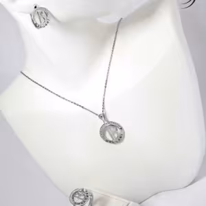 نیم ست نقره زنانه حرف B کد 2078