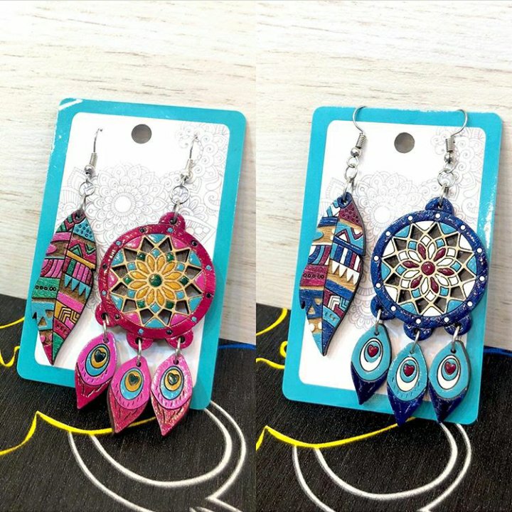 گوشواره جذاب چوبی 4