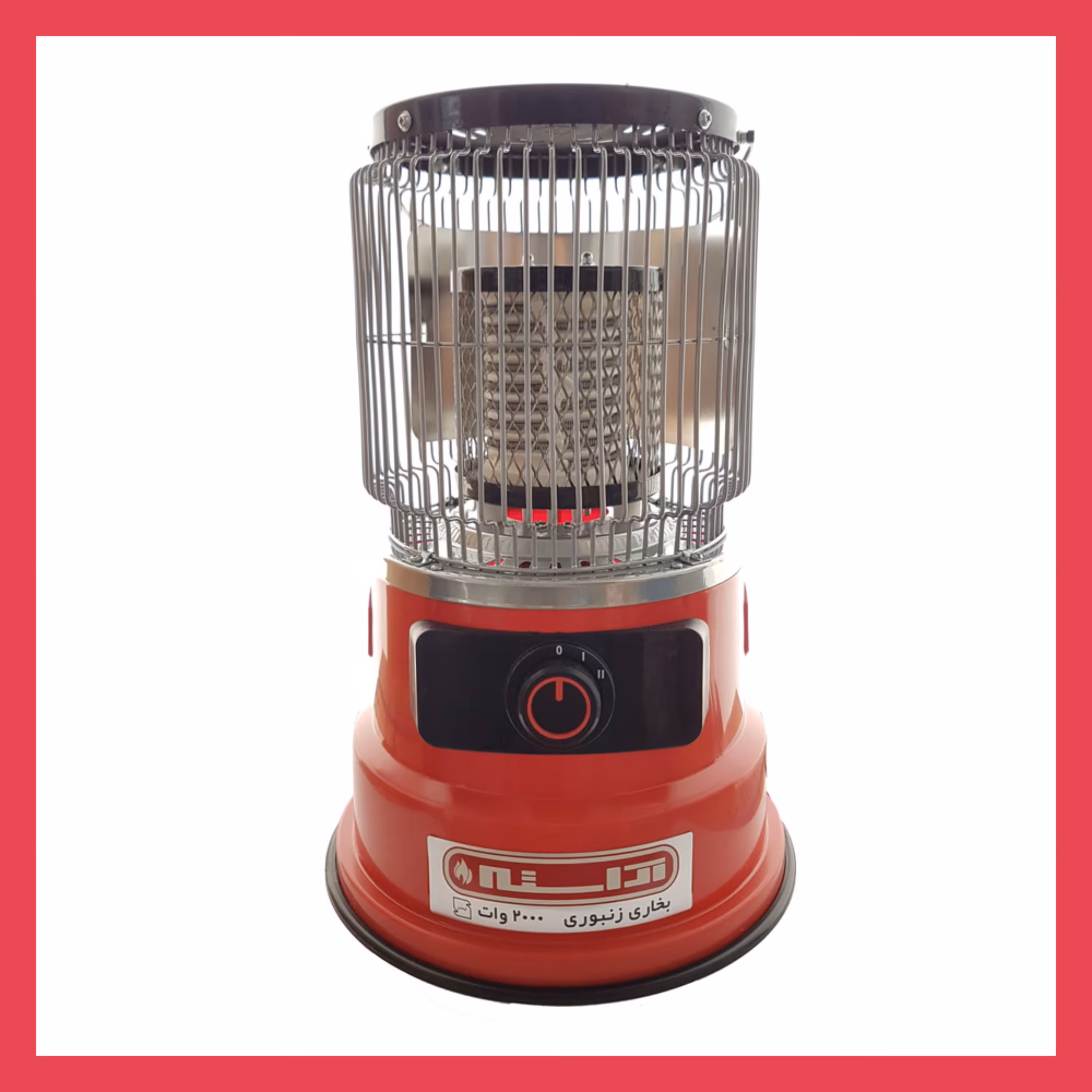 هیتر بخاری برقی آراسته مدل زنبوری 2000 وات رنگ قرمز