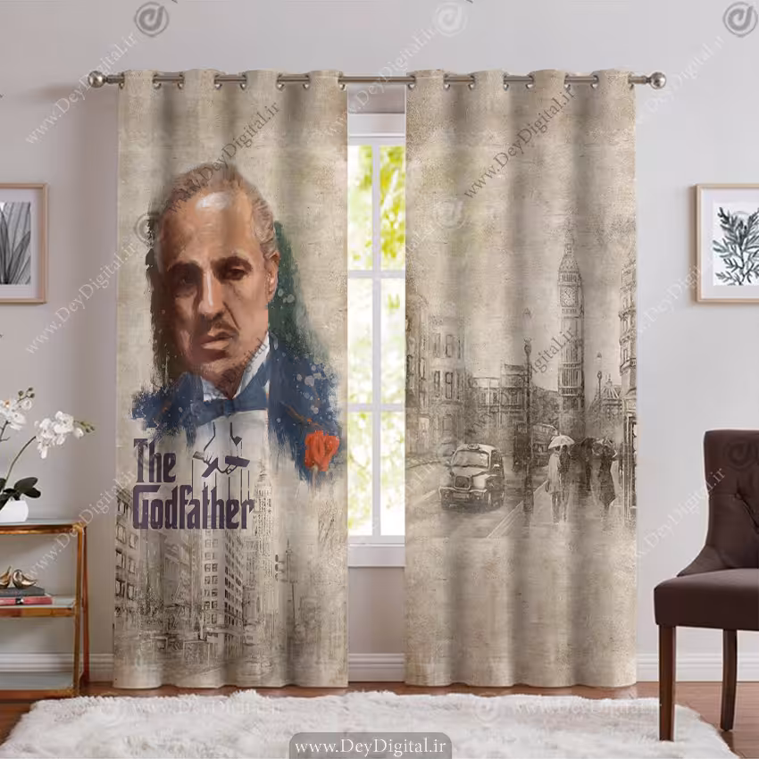 پرده پانچ طرح گرافیکی گادفادر PK-6227