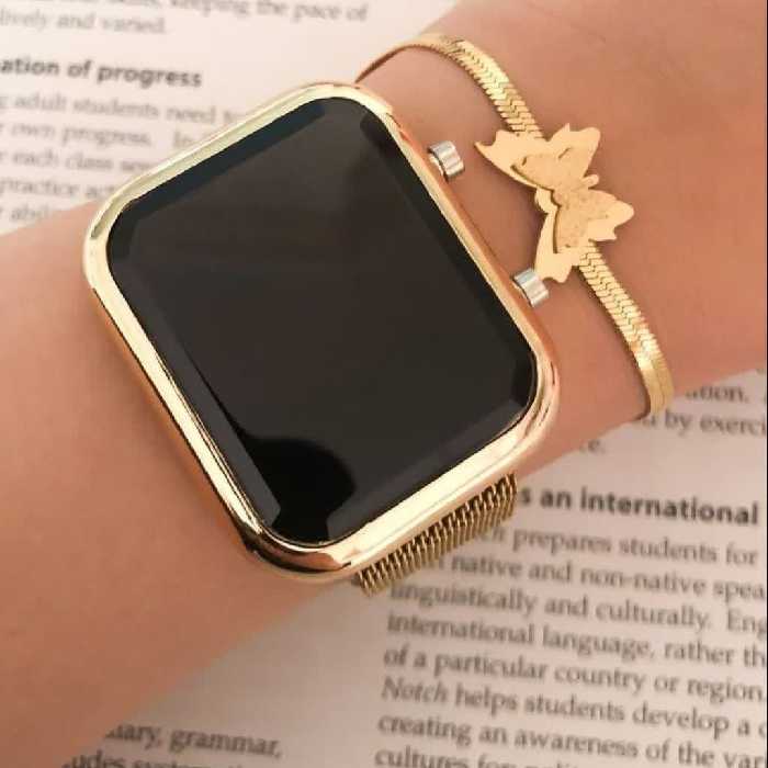 ست ساعت ال ای دی طلایی کیفیت عالی 