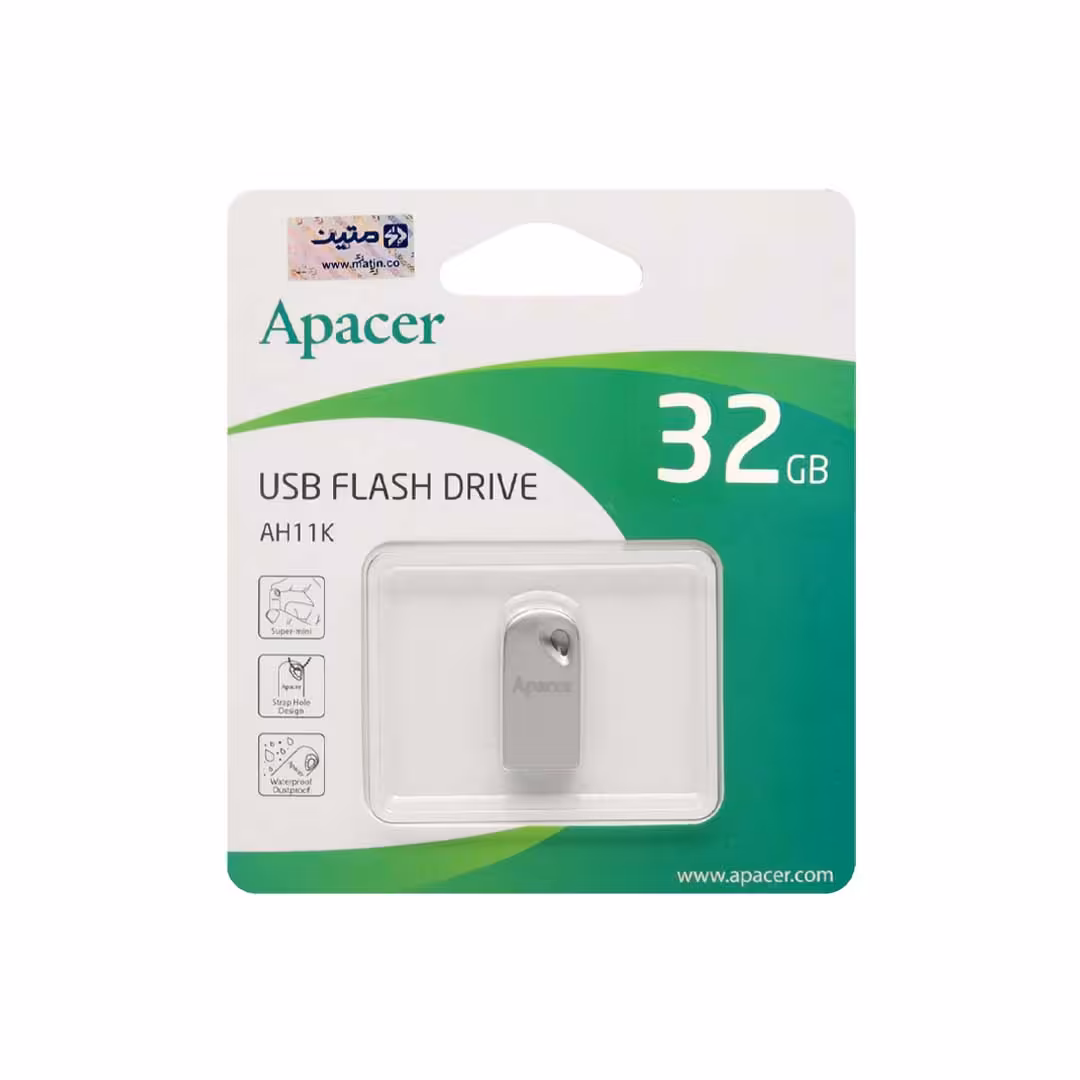 فلش مموری Apacer مدل AH11D USB2.0 با ظرفیت 32 گیگابایت - نقره ای