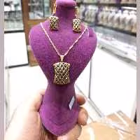 نیمست سیاه قلم نقره925 اصل ابکاری طلا کپی نمونه طلا همراه با زنجیر