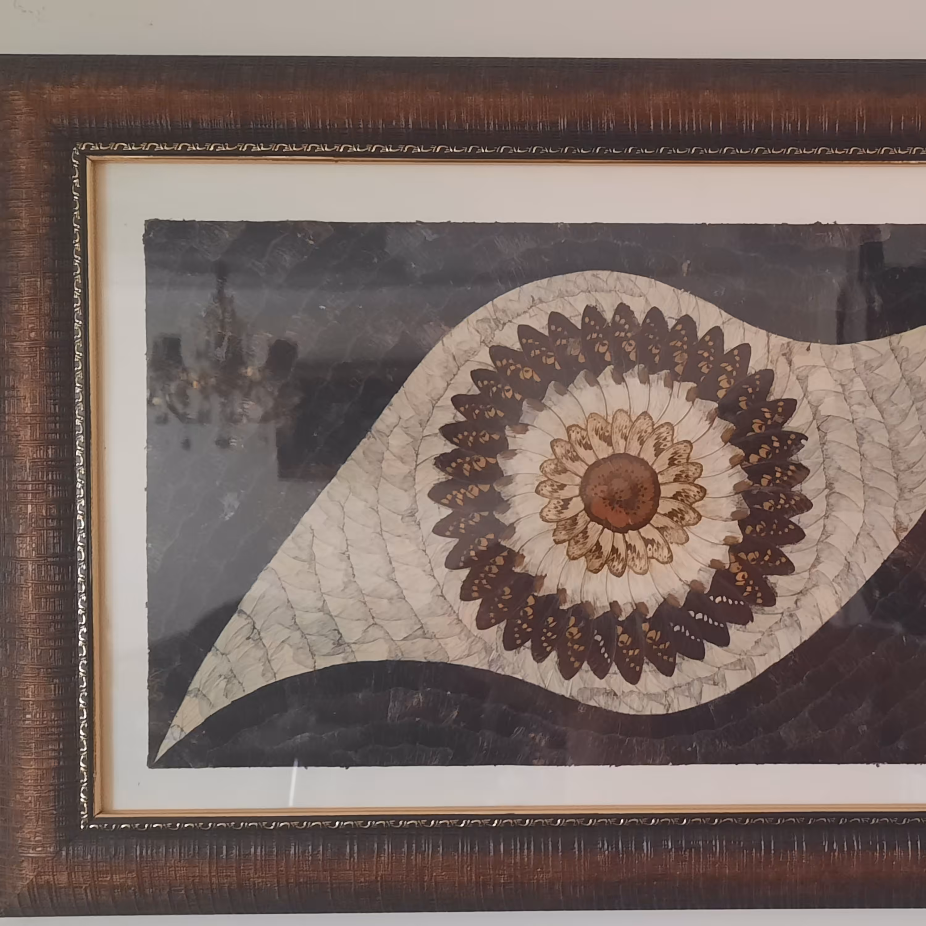 تابلوی هنری و نفیس ساخته دست با بال پروانه های طبیعی آفریقایی (صنایع دستی 