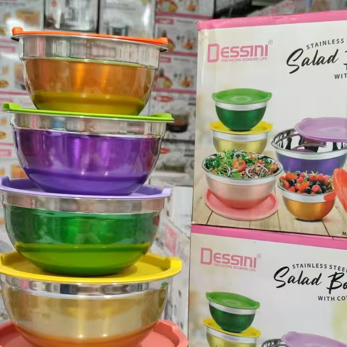 ست لگن استیل رنگی دسینی5تیکه اورجینال