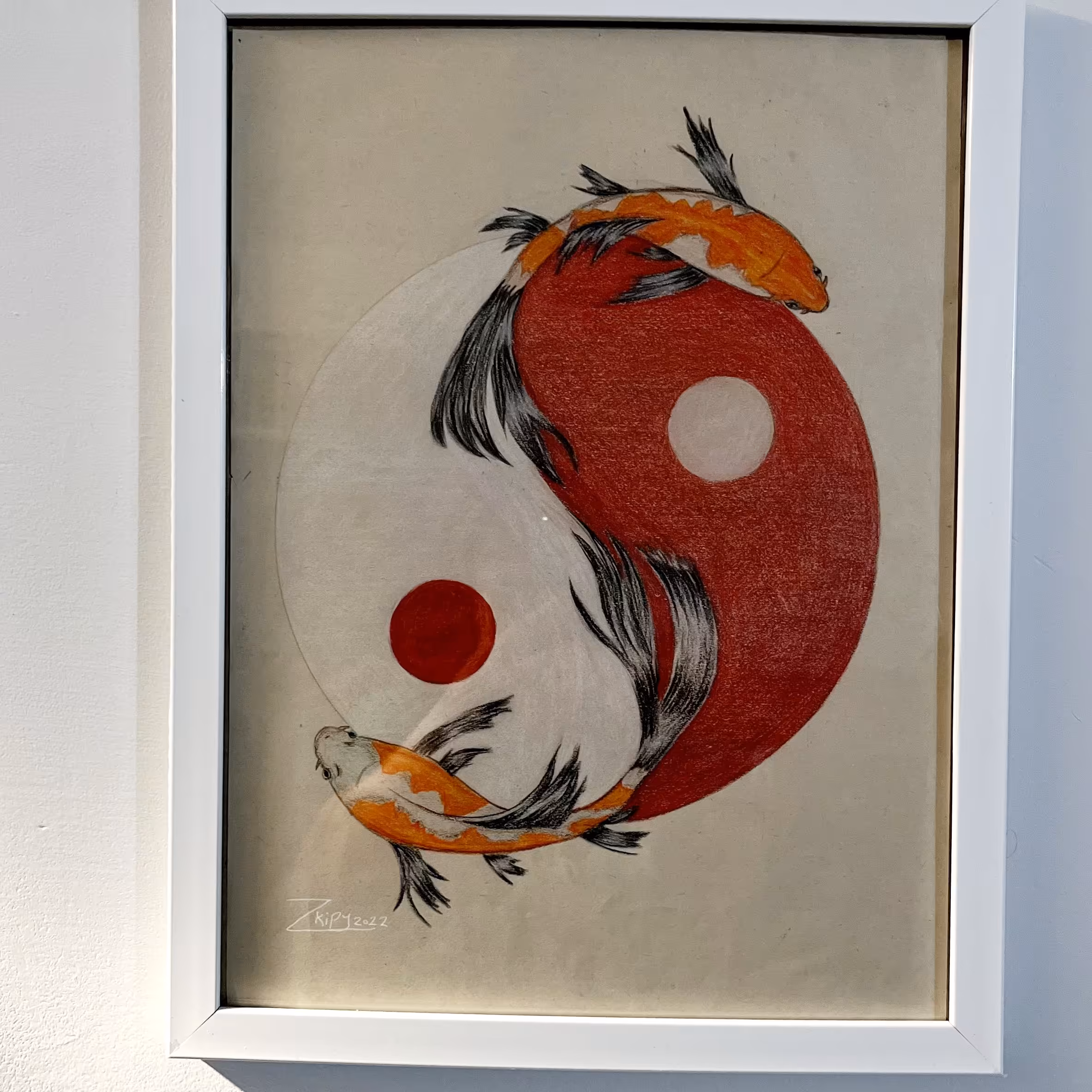 نقاشی ماهی یین و یانگ (خیر و شر)  طرح ماهی گلی