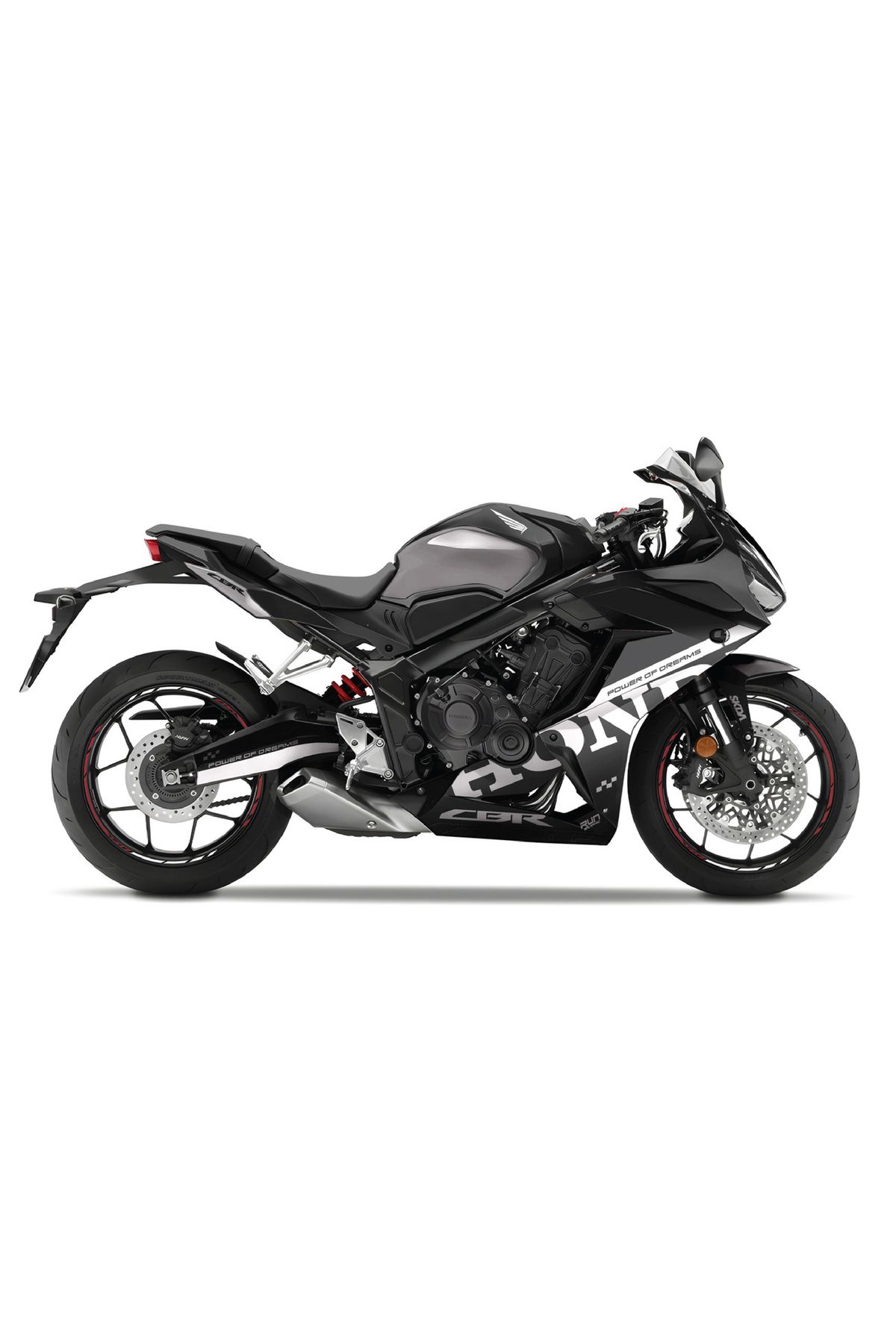 برچسب آرم و نوار شبرنگ قرمز مجموعه کیت گرافیکی LINE HONDA CBR 650 R 2019 2023 Run Grafik Shop